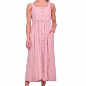 EUC - Rachel Zoe Light Pink Button-Front Midi Dress Size 12